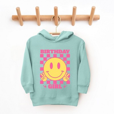 The Juniper Shop Birthday Girl Checkered Toddler Graphic Hoodie