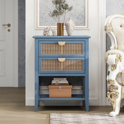 Srorage Cabinet, Natural Rattan, American Furniture, Suitable for Bedroom, Living Room, Study