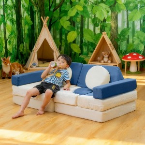 Hooseng Modular Sectional Sofa, Upholstered Couch Set with Round Pillows, Sectional Sofa for Living Room, Bedroom - 1 of 4