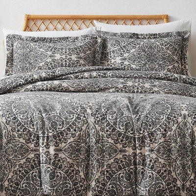 Ashanti Grey Paisley Boho Twin/Twin XL Duvet Cover Set