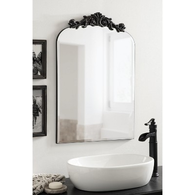 Arendahl Baroque-Inspired Black Frameless Arch Mirror - 20x30