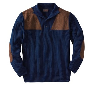 Boulder Creek by KingSize Men's Big & Tall Patch Sweater With Mock Neck - 1 of 4
