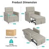 Sleeper Sofa Chair Bed, 3-in-1 Sofa Bed with Comfortable Sponge, 5 Gears Adjustable Backrest Lounge Chair - 2 of 4