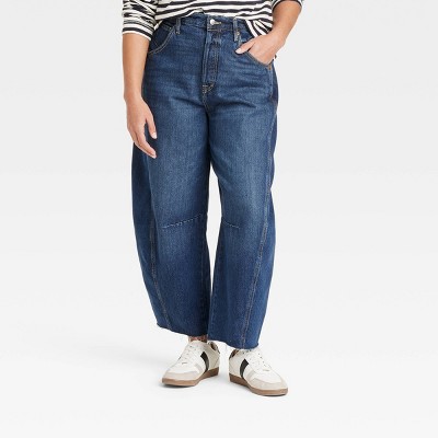 Women's High-Rise Curved Leg Barrel Jeans - Universal Thread' - image 4