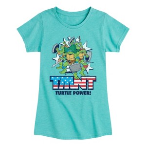 Girls' - Teenage Mutant Ninja Turtles - Turtle Power Americana Fitted Short Sleeve Graphic T-Shirt - 1 of 4