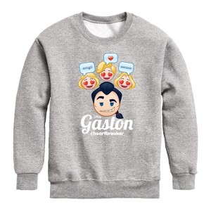 Boys' - Disney - Gaston Heartbreaker Graphic Long Sleeve Fleece Sweatshirt - 1 of 4