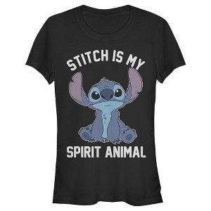 Juniors Womens Lilo & Stitch My Spirit Animal Is Stich T-Shirt - 1 of 4