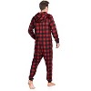 Ashford & Brooks Men's Adult Mink Fleece Hooded One-Piece Union Suit Pajamas - 4 of 4