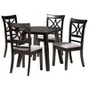 Baxton Studio Brooke Modern Grey Fabric and Dark Brown Finished Wood 5-Piece Dining Set - 2 of 4
