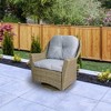 Northlight 34" Gray Resin Wicker Deep Seated Glider Chair with Gray Cushions - image 2 of 4