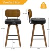 Bekrvio Swivel Counter Height Bar Stools Set of 1/2/3/4,26" Faux Leather Upholstered Bar Stools with Back & Bent Wood Frame for Kitchen Island - 3 of 4