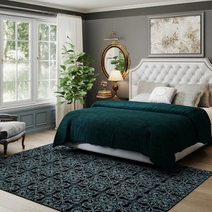 Moroccan Area Rug 5x7 Machine Washable Non-Slip Living Room Rugs, Geometric Print Modren Carpet for Bedroom Dining Office Entryway - 1 of 4