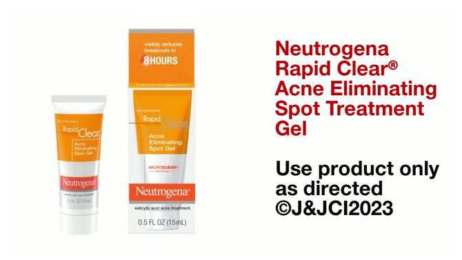 Neutrogena Rapid Clear Acne Eliminating Spot Treatment Gel with Witch Hazel and Salicylic Acid - 0.5 fl oz, 2 of 10, play video