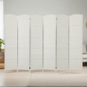 Resenkos 8-Panel 5.6' Tall Folding Room Divider - Freestanding Privacy Screen for Home Office, - 1 of 4
