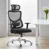 MAYEERTY Ergonomic Mesh Home Office Chair with Headrest, Adjustable Lumbar Support, 3D Armrests, Black - 3 of 4