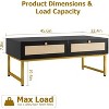 Rattan Coffee Table with 2 Drawer 45.6'' Wood Coffee Table with Storage Boho Dining Table with Rattan Drawer Accent Center Sofa Table - 2 of 4