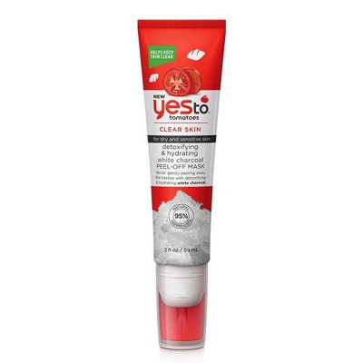 Yes To Tomatoes Detoxifying & Hydrating White Charcoal Peel-Off Mask - 2 fl oz