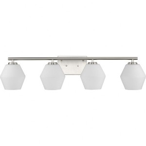 Progress Lighting Copeland 4-Light Brushed Nickel Vanity Light with Opal Glass Shades - 1 of 1