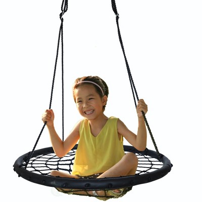 PLAYBERG Round Net Tree Swing with Hanging Ropes