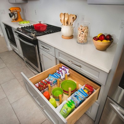 Natural Maple Adjustable Pegboard Drawer Organizer, 24.25"W x 21.25"D