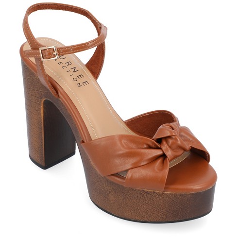 Cognac heels closed toe hot sale