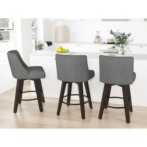 Dyonery Single Swivel Bar Stool with Back & Footrest, 26 Inch Counter Height Barstool for Kitchen Island - 1 of 4
