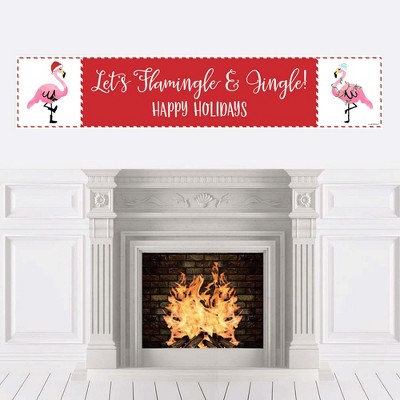 Big Dot of Happiness Flamingle Bells - Tropical Flamingo Christmas Party Decorations Party Banner
