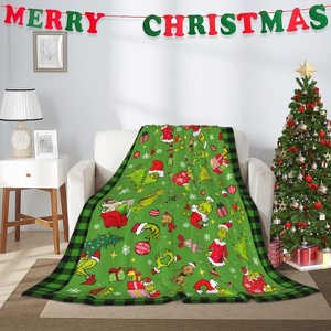 Lomsoe Merry Christmas Blanket, Warm Super Soft Flannel Xmas Throw Blanket, Cozy Throws for Couch Sofa Bed Home Decor - 1 of 4