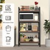56.3" Bakers Rack 4-Tier Metal & Wood Shelving, Kitchen, Pantry, Bathroom, Garage, Closet Organizer, 27.6" Length, Multipurpose Storage - 3 of 4