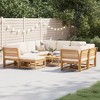 vidaXL Garden Lounge Set Cream, Natural Wood Solid Acacia wood, Polyester - 2 of 4