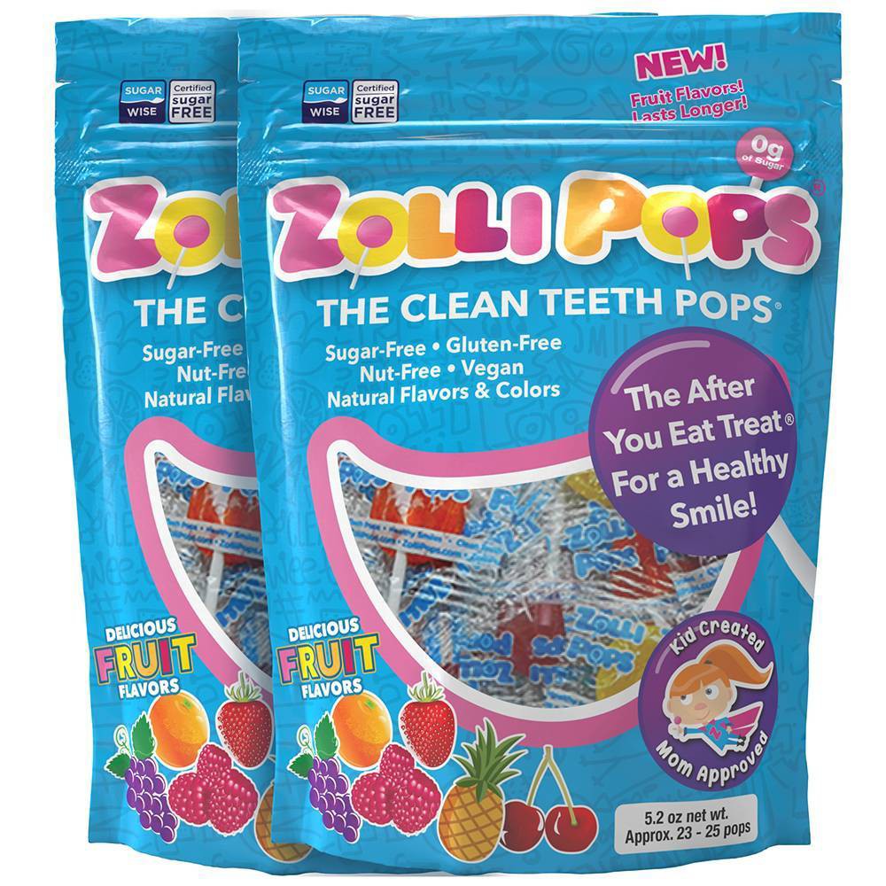 Zolli Pops Sugar Free Lollipops Candy Double - 5.2oz (2 bags)