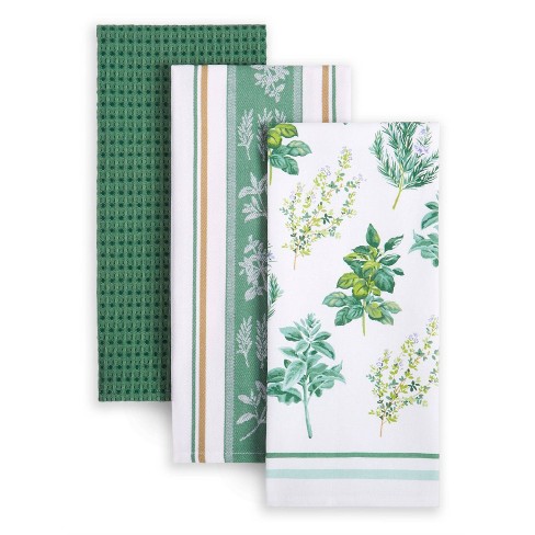 Martha Stewart 3pk Cotton Herbs Printed Kitchen Towels