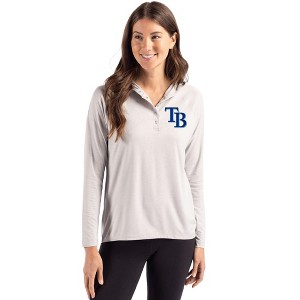 Tampa Bay Rays Cutter & Buck Coastline Epic Comfort Recycled Womens Hooded Shirt - 1 of 1