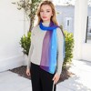 Anna-Kaci Women's Lightweight Gradient Chiffon Scarves with Flowing Ruffled Edges in Vibrant Multi-Color Designs - 3 of 4