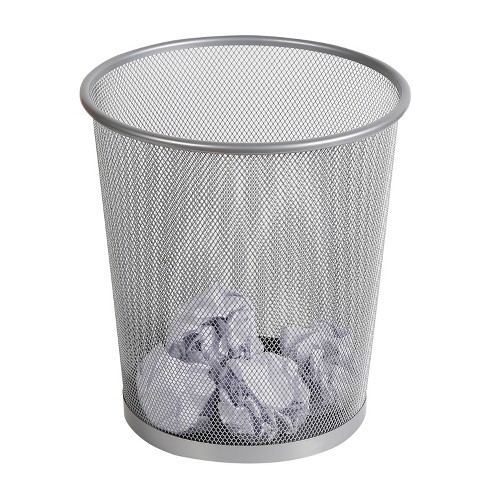 Mesh Wastebasket Trash Can For Home And Office Workspace Metal Office Trash  Can