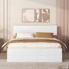 Whisen Modern Twin Bed Frame For White High Gloss Headboard and Footboard with Trundle or Drawers, Space-Saving Design - image 2 of 4