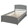 NicBex Queen Size Wooden Platform Bed, Modern Bed Frame with Twin XL Trundle and 2 Drawers, Upholstered Bed for Bedroom - 4 of 4