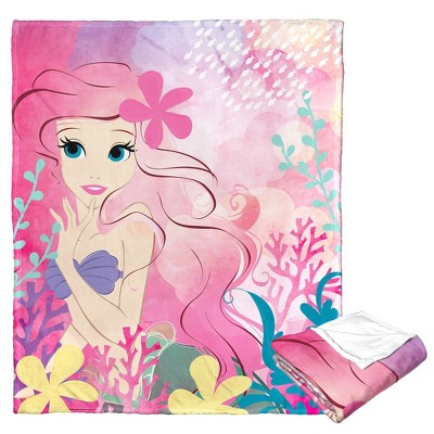 Disney Little Mermaid Classic Watercolor Princess Silk Touch Throw Blanket