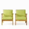 Club Chairs Set of 2,Wood Patio Accent Chair With Cushion Seat,Outdoor Patio Chairs,Classic Club Chairs For Patio,Backyard,Garden-Cuddlewood - 2 of 4