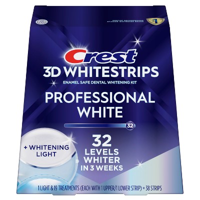 Crest 3D Whitestrips Professional White with Light Teeth Whitening Kit, 19 Treatments
