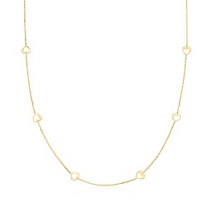 Ross-Simons Italian 10kt Yellow Gold Heart Station Necklace - 1 of 3