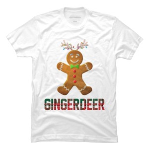 Men's Design By Humans Gingerbread Reindeer Matching Family Group Christmas Pajama By Forever9 T-Shirt - 1 of 4