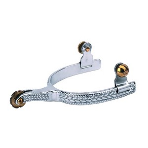 Weaver Leather Men's Stainless Steel Roping Spurs - Rosebud Rowel, 2 ...