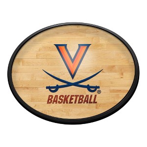 College Basketball Hardwood Design Oval Slimline Lighted Wall Sign - 1 of 4