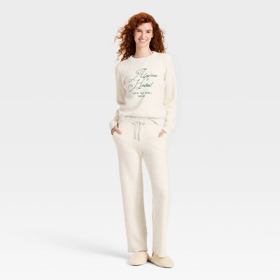 Women's Cozy Alpine Knit Boucl Crewneck Pullover Sweater - Universal Thread' Cream - image 3