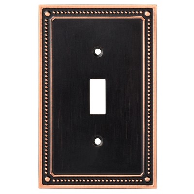 Franklin Brass Classic Beaded Single Switch Wall Plate Bronze