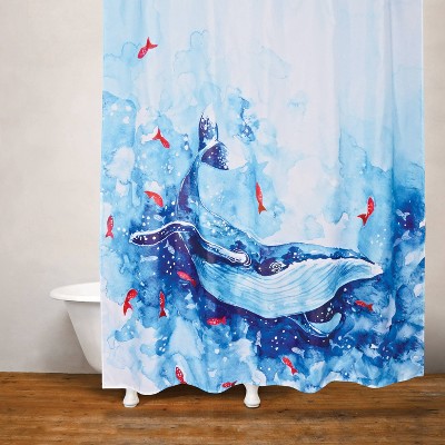 Blue Whale Shower Curtain Blue/White - Moda at Home