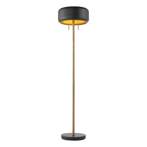 2 Light Metallic Dark Gray Floor Lamp - Novogratz x Globe - 1 of 4
