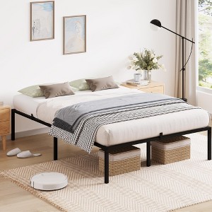 Metal Platform Bed Frame, Heavy Duty 800LB Capacity with Under Bed Storage, No Box Spring Needed, Noise Free & 20-Min Assembly, Black - 1 of 4