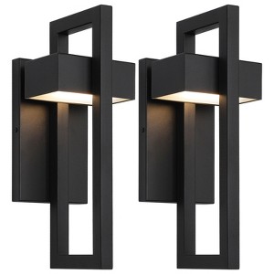 LamQee Outdoor Wall Lights Modern Exterior Lighting Fixtures, 3000K Integrated LED Outdoor Wall Sconce Lighting - 1 of 4